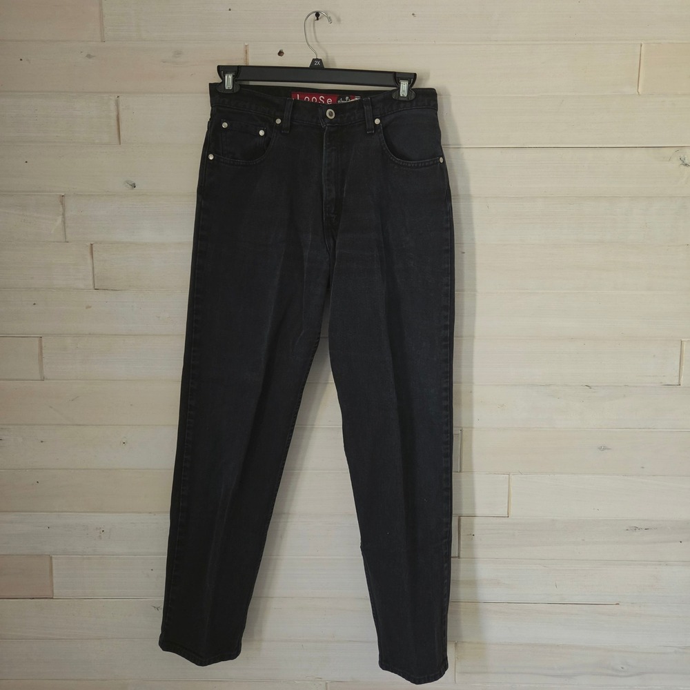 Levis SilverTab Loose Jeans Womens 11/12 Black Vintage 90s High Rise Tapered USA